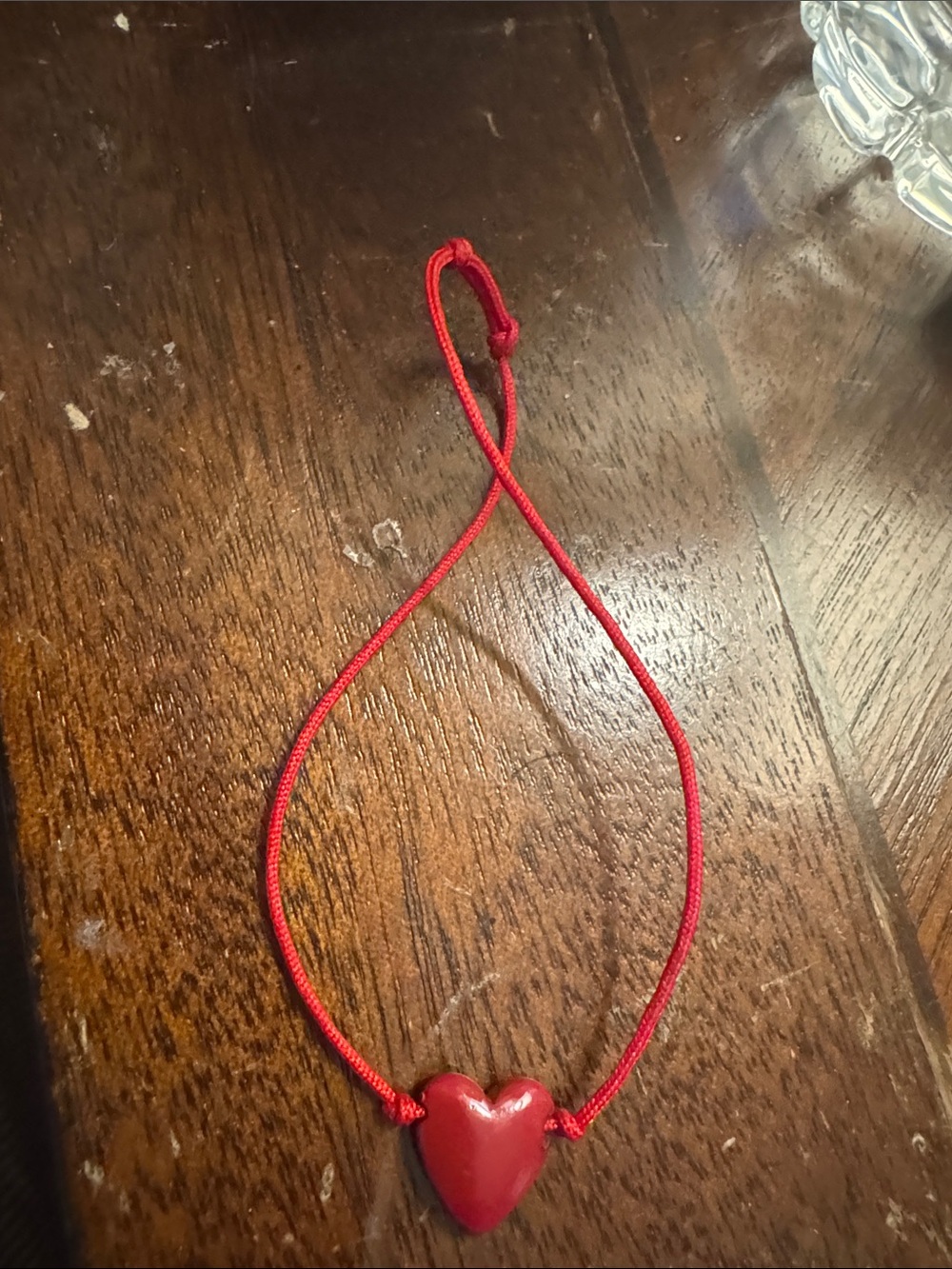 Anthropologie Red Heart Cord Bracelet